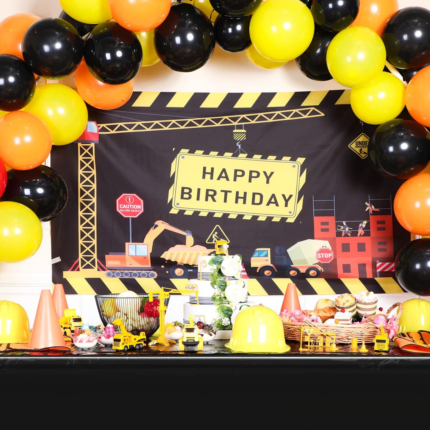 Remagr 3 Pcs Construction Birthday Party Tablecloth 51 X 71 Inch Dump Truck Birthday Table Covers For Kids Boys Birthday Constru