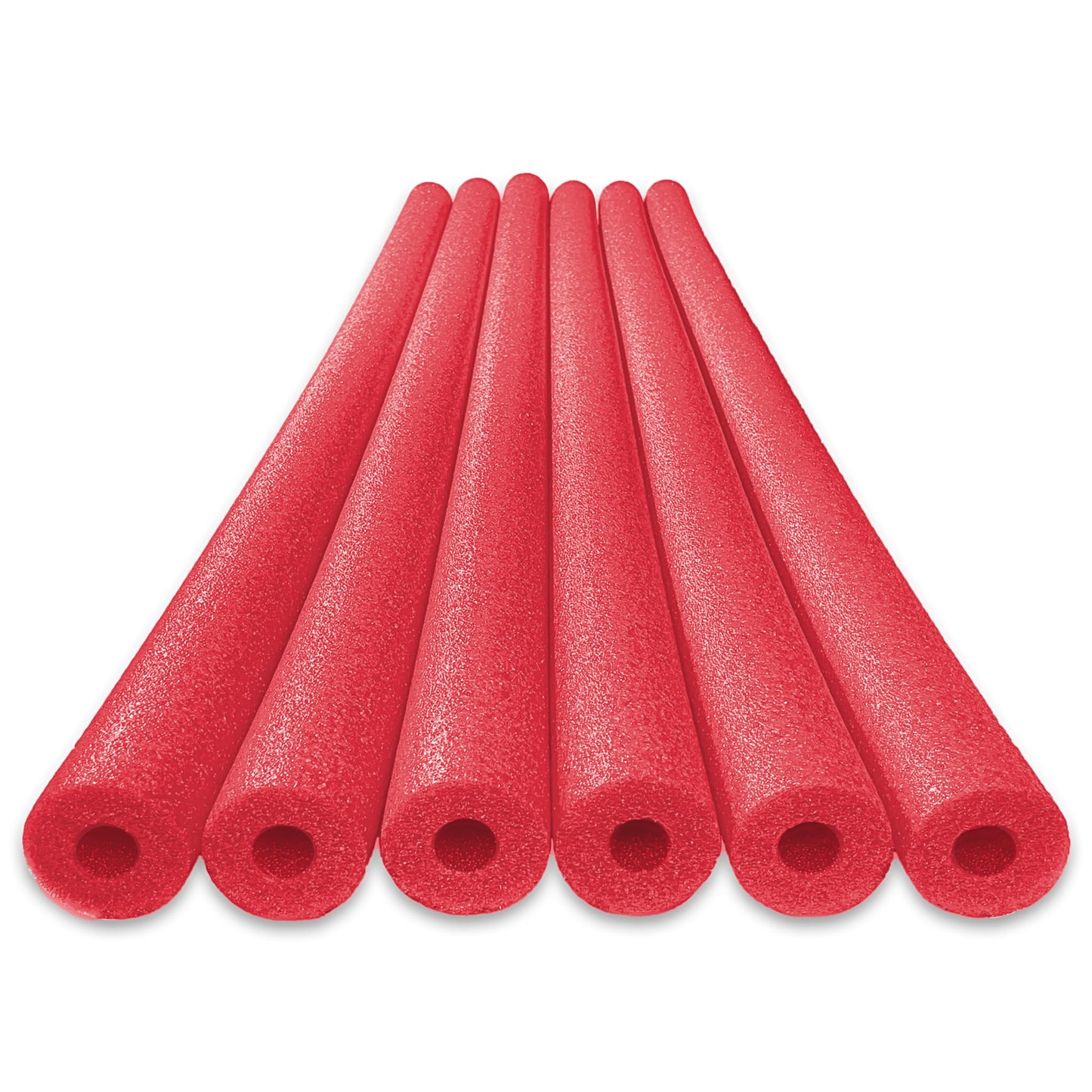 Oodles Of Noodles Deluxe Foam Pool Swim Noodles - 6 Pack Red