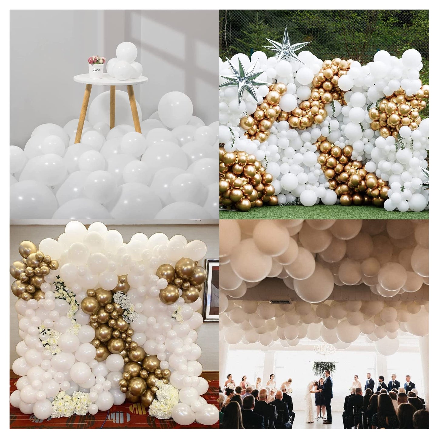 Matte White Balloons Cream Latex Balloon 5 10 12 18Inch Different Sizes 103Pcs White Balloons Kit For Kids Birthday Party Decoration Baby Shower Wedding Annversary Holiday