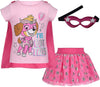 Paw Patrol Skye Toddler Girls Cosplay T-Shirt Tulle Tutu Cape And Mask 4 Piece Outfit Set 4T