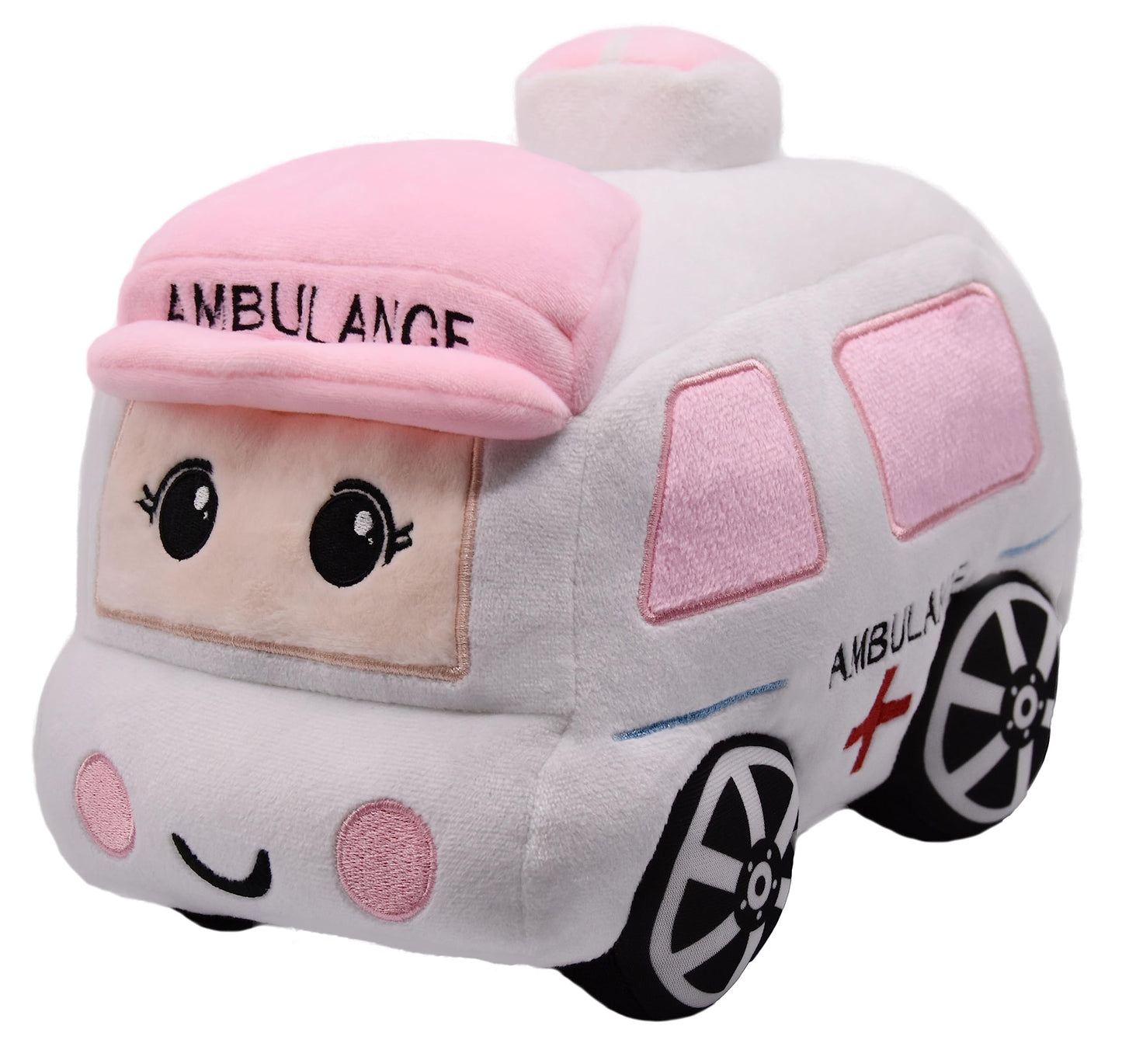 Yonlit Soft Plush Ambulance Stuffed Car Toy Super Cute White Truck Plushie Excellent Gifts For Kids Or Birthday Party 10.6 Inche