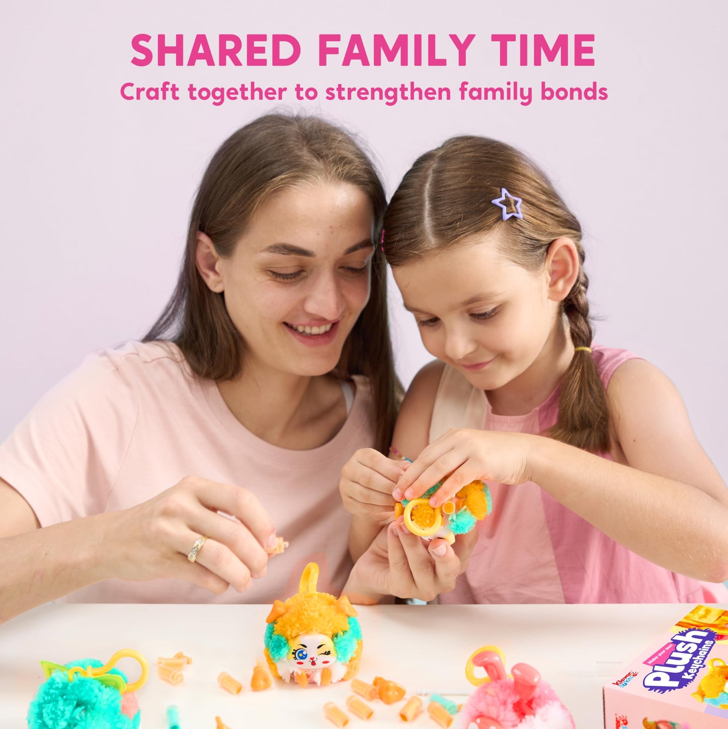 Klever Kits DIY Plush Keychain Making Craft, DIY Arts & Craft Set with 3 Models, Create Your Own Stuffed Keychain for Boys and G