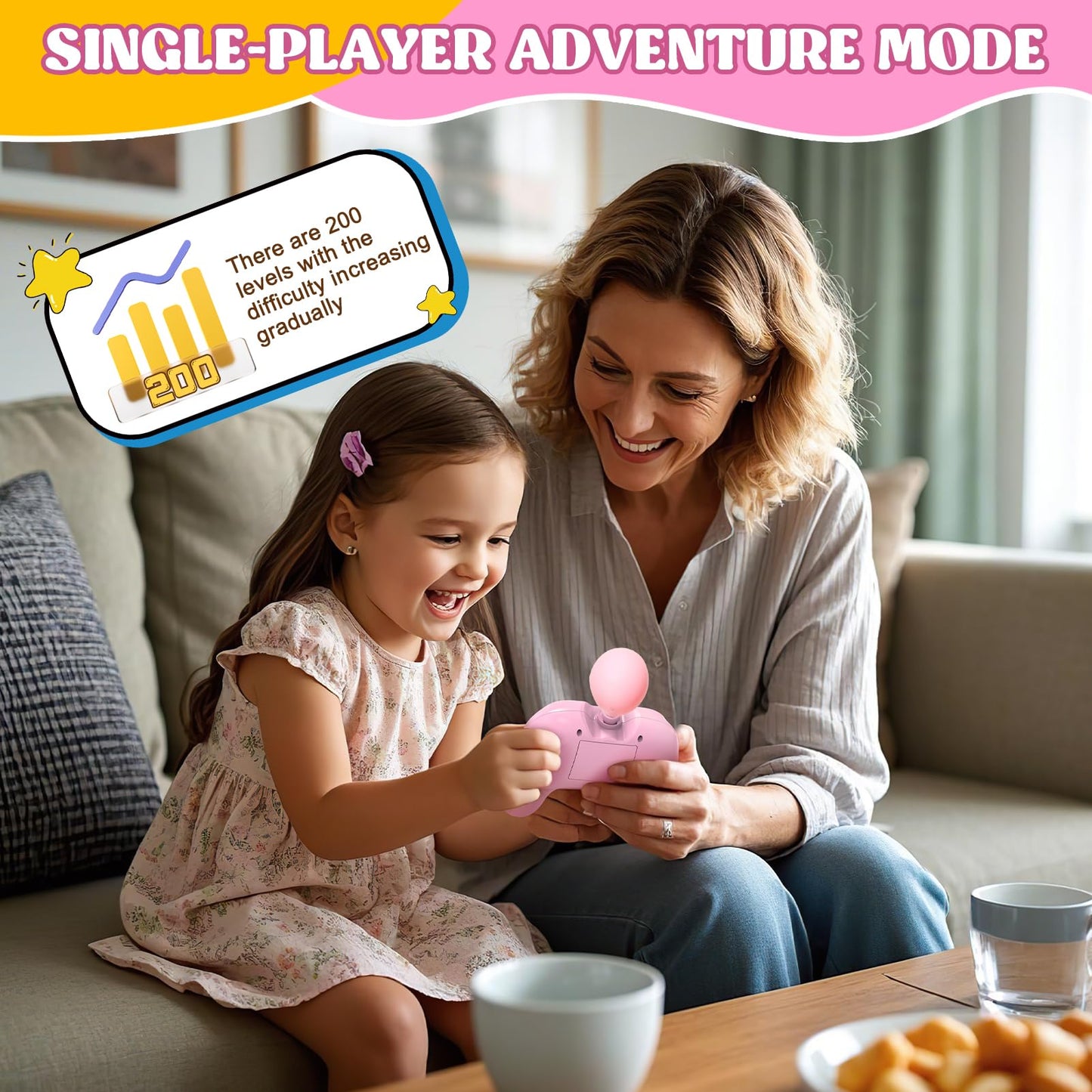 fygurso Handheld Speed Pushing Game Machine with Balloons 2-Player Fidget Game Light Up Quick Push Games Fast Push Puzzle Games
