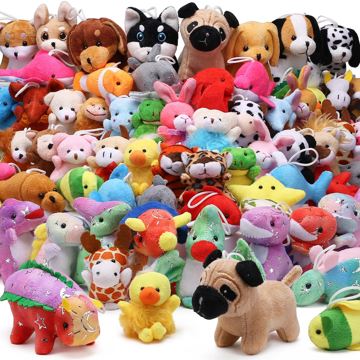 84 Pack Assorted Small Stuffed Animals Bulk Mini Plush Toy Party Favors