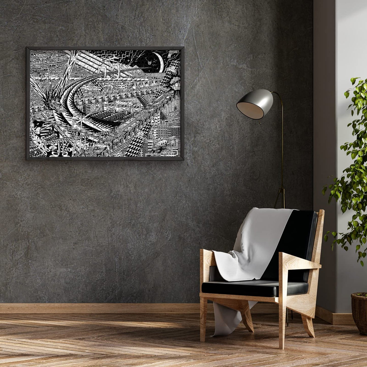 Antelope - 1000 Piece Puzzle For Adults, Cyber City Black & White Metropolitan Jigsaw Puzzles 1000 Pieces Hell Difficulty, High Resolution, Matte Finish, Smooth Edging, No Dust Puzzle