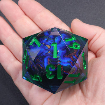 Mini Planet Handmade 50Mm Chonk Dnd Giant D20 Liquid Core Polyhedral Rpg Dice With Sharp Edges E18 Led Octopus