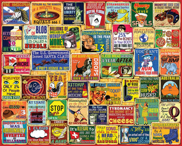 White Mountain Did You Know Fun 1000 Piece Puzzle For Adults Vintage Collage Jigsaw Puzzles For Seniors