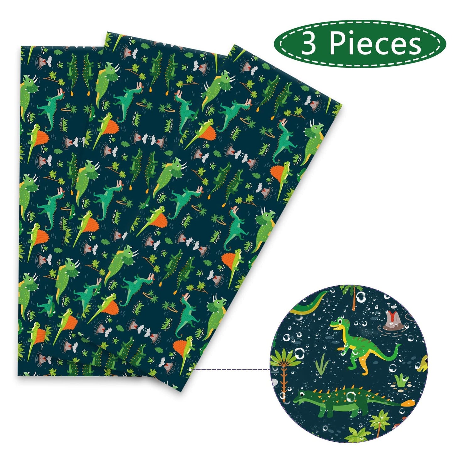 3 Pieces Dinosaur Plastic Tablecloth Dinosaur Birthday Party Plastic Table Covers For Boy Birthday Baby Shower Party Decorations Supplies 54X108Inch