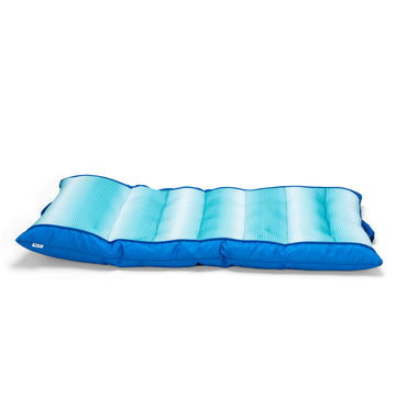 Big Joe Kona No Inflation Needed Pool Lounger With Headrest, Fade Aqua Double Sided Mesh, Quick Draining Fabric, 5.5 Feet Big