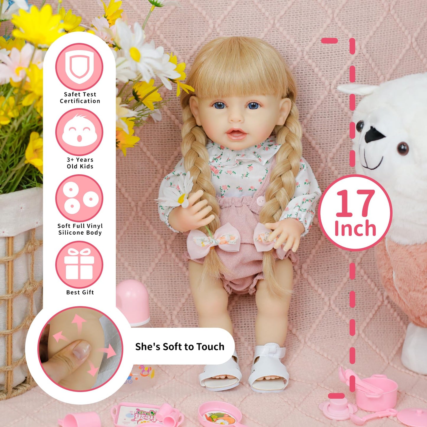Reborn Baby Dolls - Realistic Newborn Baby Doll That Look Real Full Silicone Baby Dolls Girl With Doll Clothes & Accessoriestoy Gift Set For Kids Age 3+