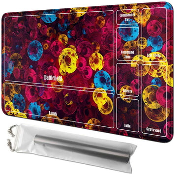 Rwutytiul Roses Card Playmat 24 X 14 Inch With Tube Bag, Card Gameplay Playmat With Zones Commander Deck Board Mtg Rpg Ccg Tcg C
