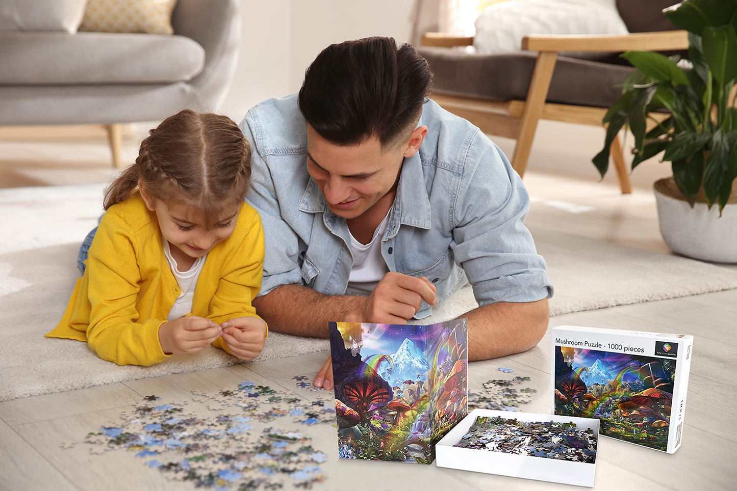 Funjigsawpuzzle'S Mushroom Puzzle 1000 Pieces Of The Mysterious Mushroom Village. An Exciting Mushroom Puzzles For Adults To Play And Explore. Discover All The Secrets In This Fantasy Puzzle
