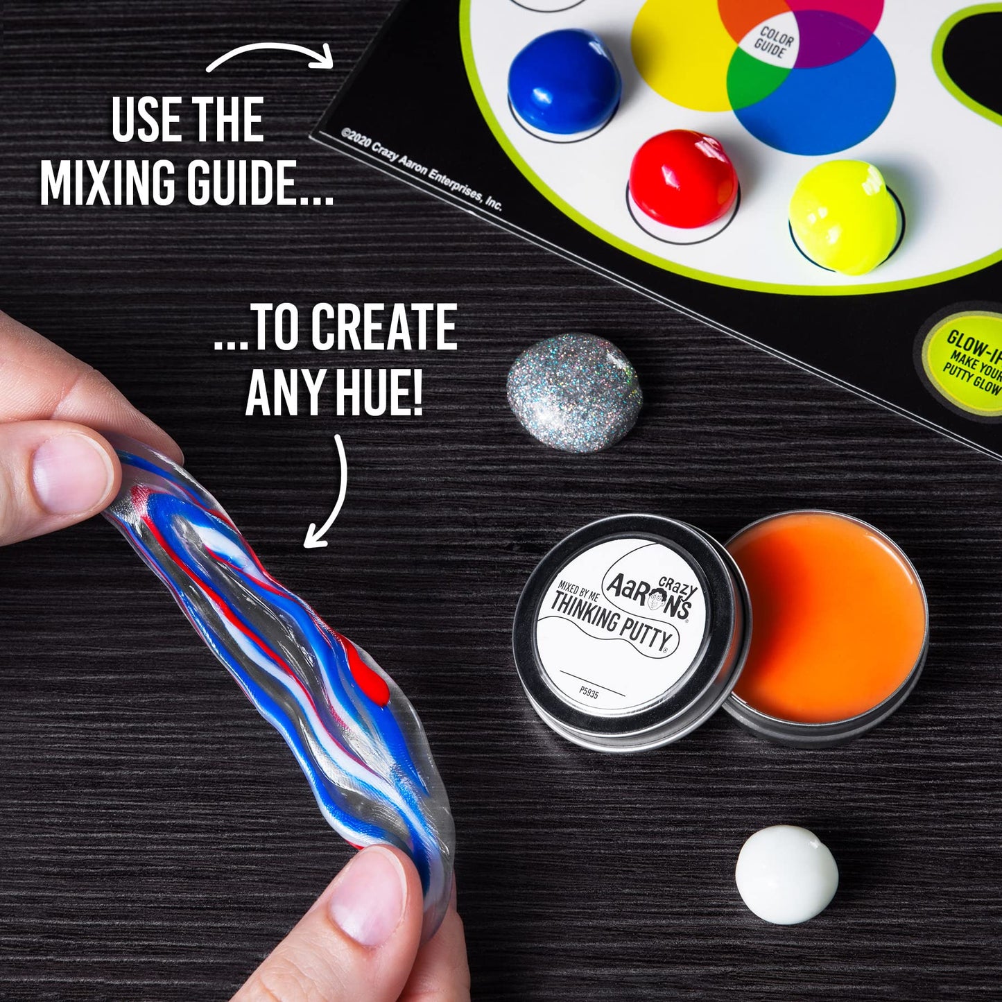 Crazy Aaron’S Thinking Putty Glow In The Dark Kit - Create, Mix, Mold, Fun Activity Set, Mix-In Pieces, Sensory Putty, Fidget, Never Dries Out, Non-Toxic, Crazy Aarons Putty Kids Ages 5+