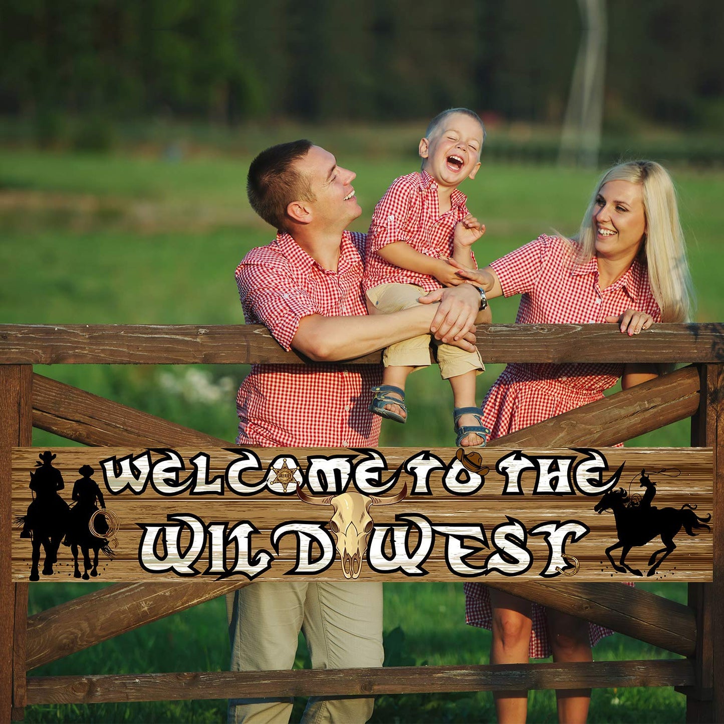 Blulu Western Party Decorations Cowboy Themed Banner Supplies Western Backdrop Photo Booth Wall Party Decor