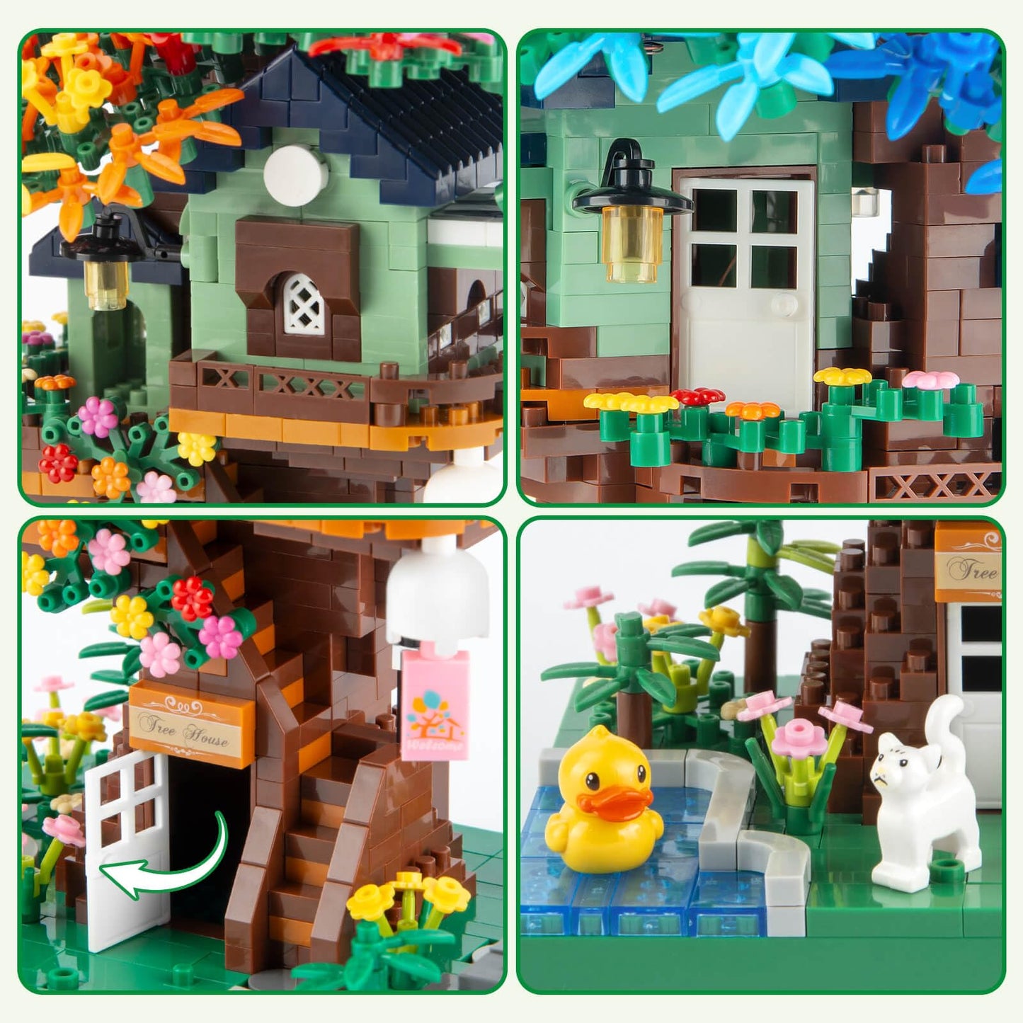 Vziimo Cherry Blossom Bonsai Tree Building Set, Ideas Rainbow Treehouse Set For Adults, 1528 Pcs Mirco Bricks Collectible Creative For Teens Kids Girls 12+