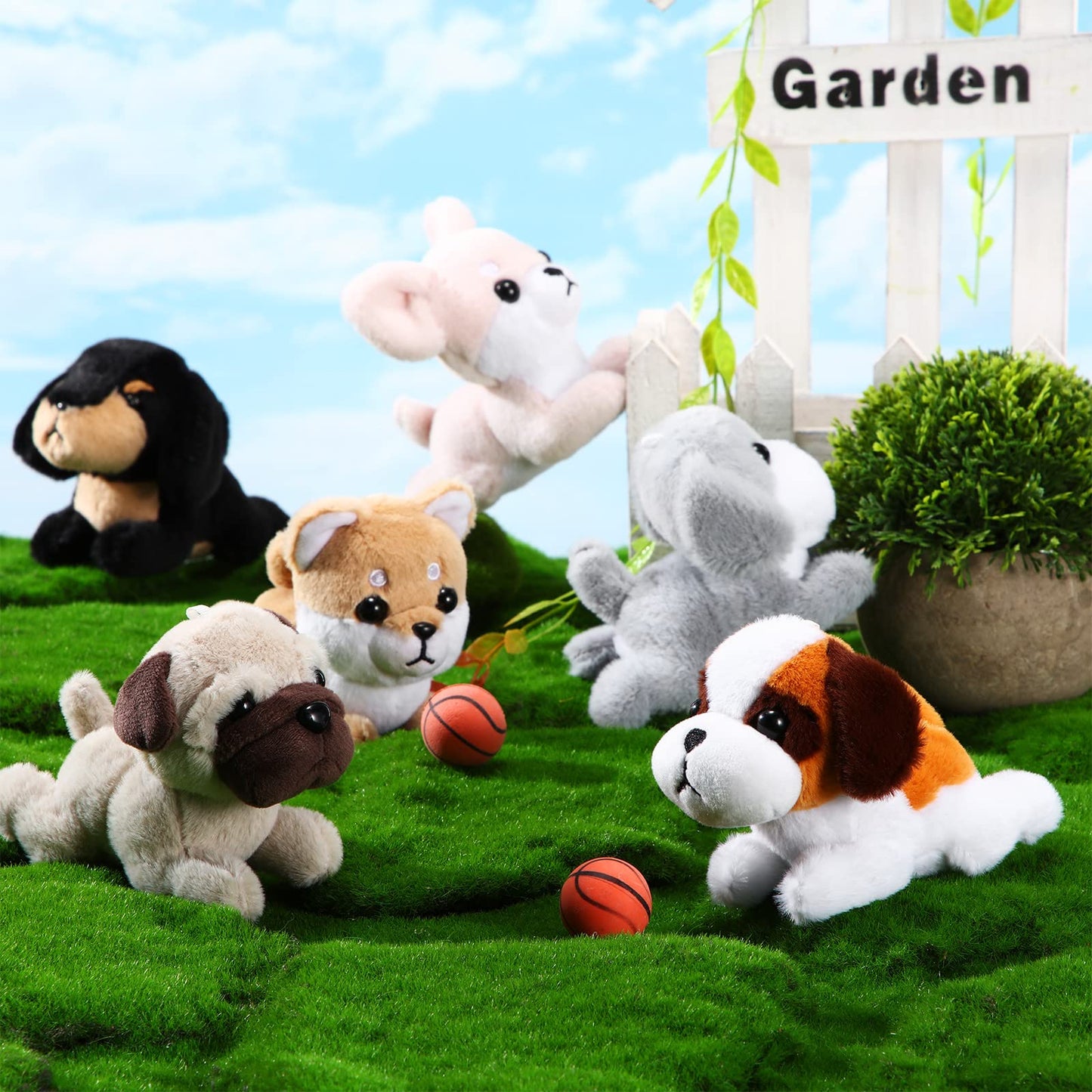 Hydren 6 Pcs Mini Puppy Stuffed Animals Small Dog Plush Bulk Puppies Stuffed Realistic Cute Dog Toys Soft Plush Adopt A Pet Stuf