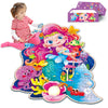 Mermaid Floor Puzzles For Kids Ages 4-6, Mermaid Toys For Girls, 59 Pieces Blue Cardboard Jumbo Jigsaw Puzzles For Toddlers, Edu
