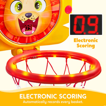 Syncfun Mini Basketball Hoop Led Scoring Indoor Hoop With 2 Balls, Indoor Adjustable Height Basketball Hoop, Space-Saving, Chris