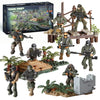 Special Forces US Military Mini Action Figures 3 Army Building Sets 9 soldiers Jungle Troopers Ghillie Suit Sniper Jungle Defence Squad Special Troops Toy10+ Kids & Parents Quality Family Time 443 Pcs