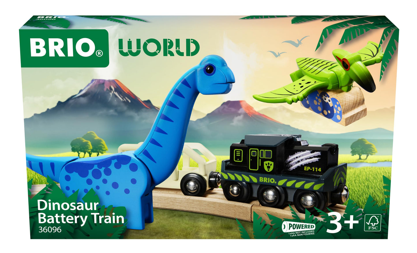 Brio World – 36096 Dinosaur Battery Train | Toy Train For Kids Aged 3 Years Up