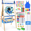 Joyooss Art Easel For Kids, Adjustable Standing Kids Easel With Magnetic Whteboard & Chalkboard, Magnetic Board For Kids Art Eas