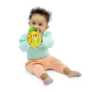 Bright Starts Oball Easy Grasp Pineapple Teether Toy, Hold My Own Collection, Bpa Free, Unisex, Newborn And Up