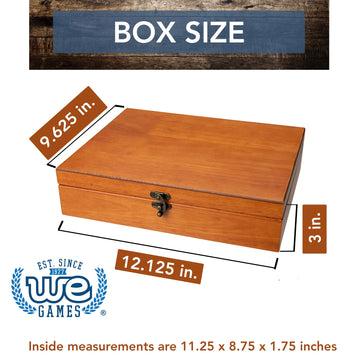 WE Games Wooden Treasure Box with Brass Latch, Light Cherry Finish, Model 90011, Redwood