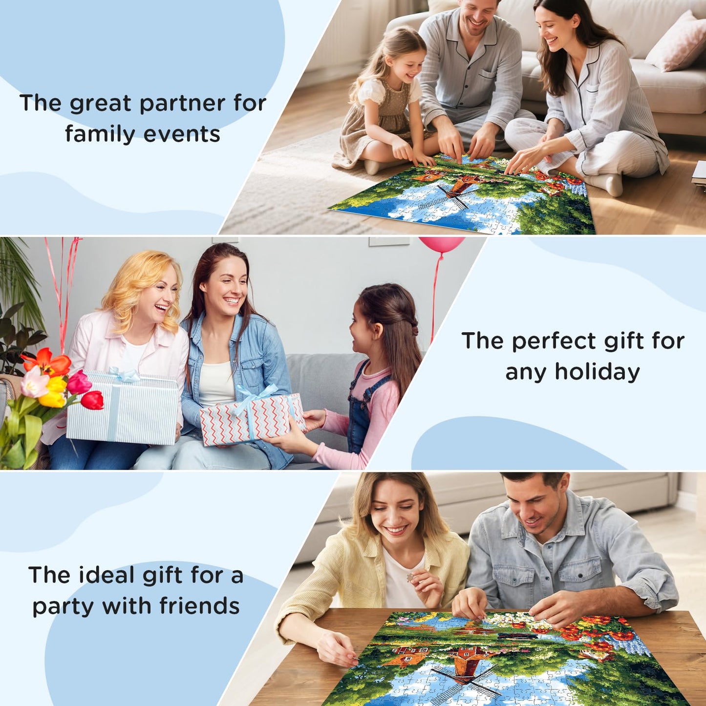 300 Piece Puzzles for mature-themed Flower Jigsaw Puzzles 300 Pieces for mature-themeds Kids Senior Windmill River mature-themed Jigsaw Puzzles Challenging Family Fun Puzzle Activity Game Gift for Friend 20.5 X 15 in