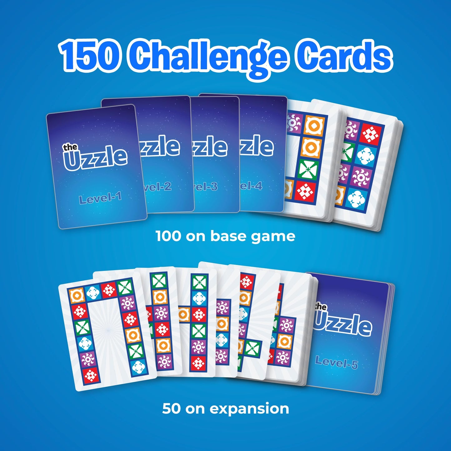 The Uzzle 3.0 Expansion Bundle - Multi-colored Fun Board Games for Family Game Nights - Ages 4+ - Skill Development Gift Set