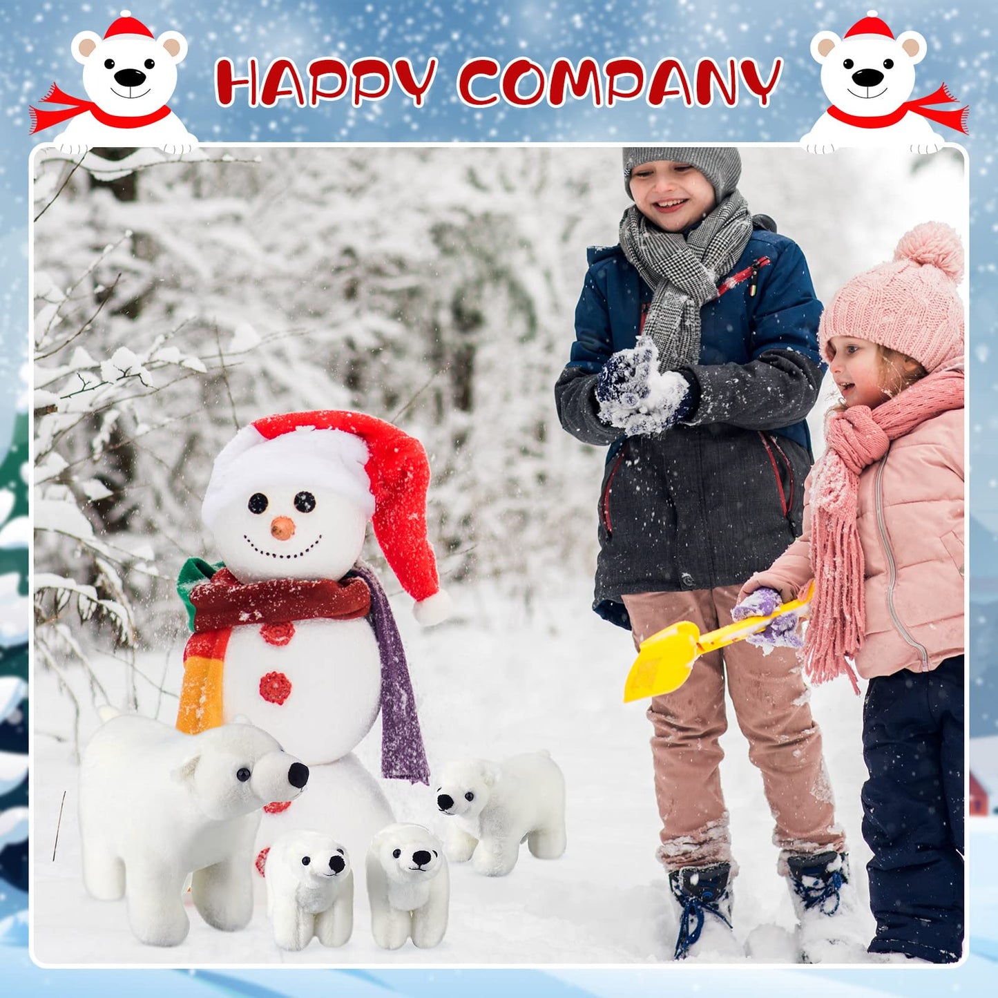 Zubebe 4 Pcs Polar Bear Stuffed Animal Set Large White Stuffed Bear Soft Polar Bear Plush Toy Cuddly Bear Gifts For Birthday Chr