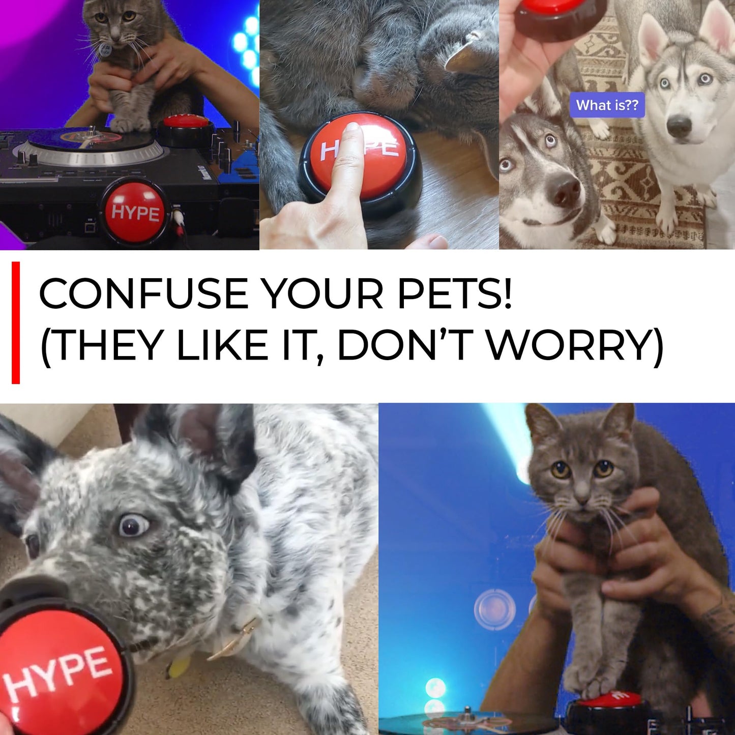 Hype Button | Hip Hop Air Horn Sound Effect Button (Batteries Included) Stocking Stuffer Back to School Classroom Teacher Office