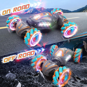 Nicella Gesture Sensing RC Stunt Car, Remote Control Car for Boys Toys Age 6-8-12, 4WD Hand Controlled RC Twist Car with Light &