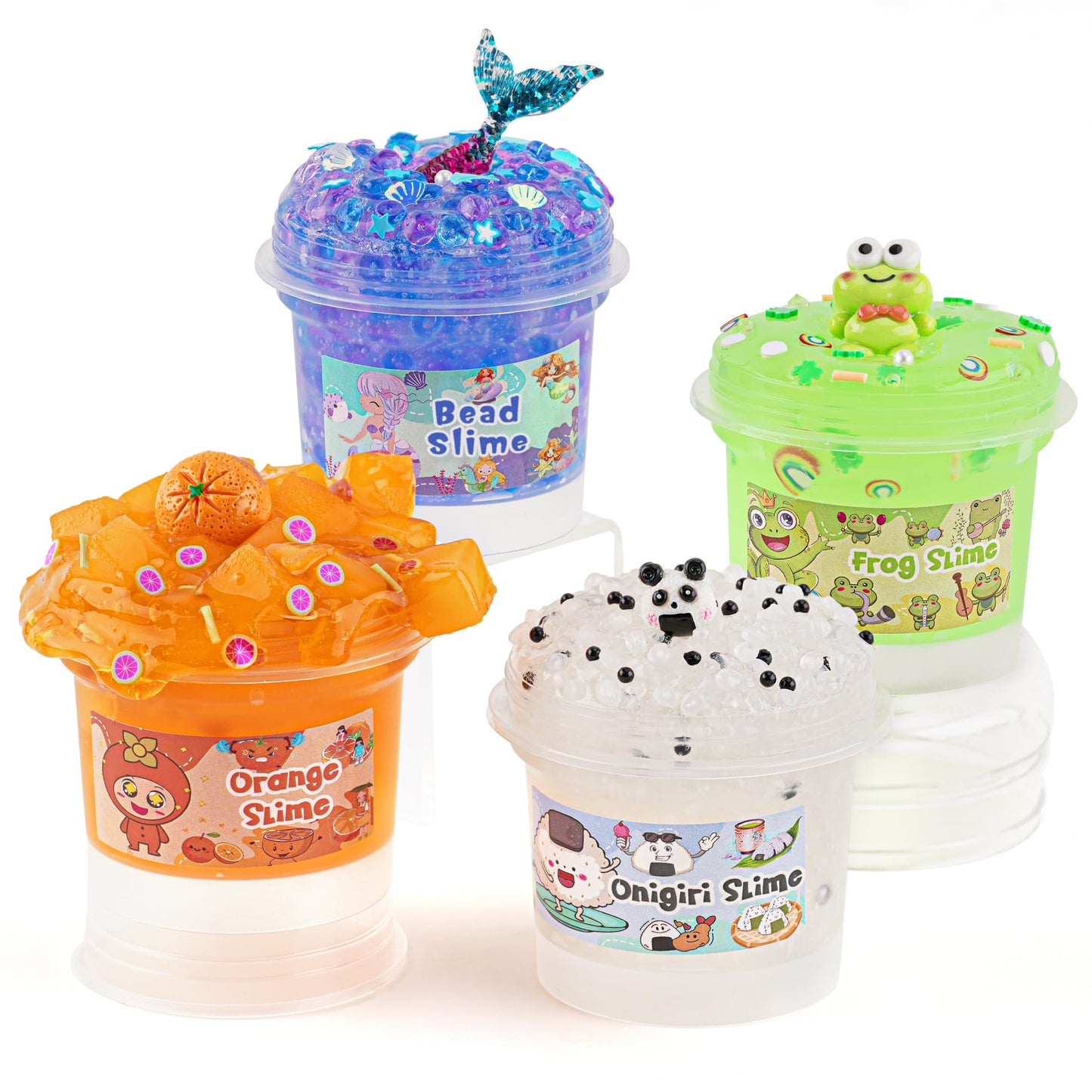 Mermaid Fishbowl Bead Slime, Good Stretchy & Non-Sticky Crunchy Slime, Slime Party Favors For Kids, Slime Sensory Toys, Girls Gi
