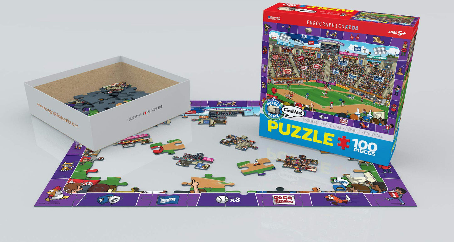 EuroGraphics Baseball - Spot and Find 100-Piece Puzzle, Cardboard, Star Color, Model 6100-0473