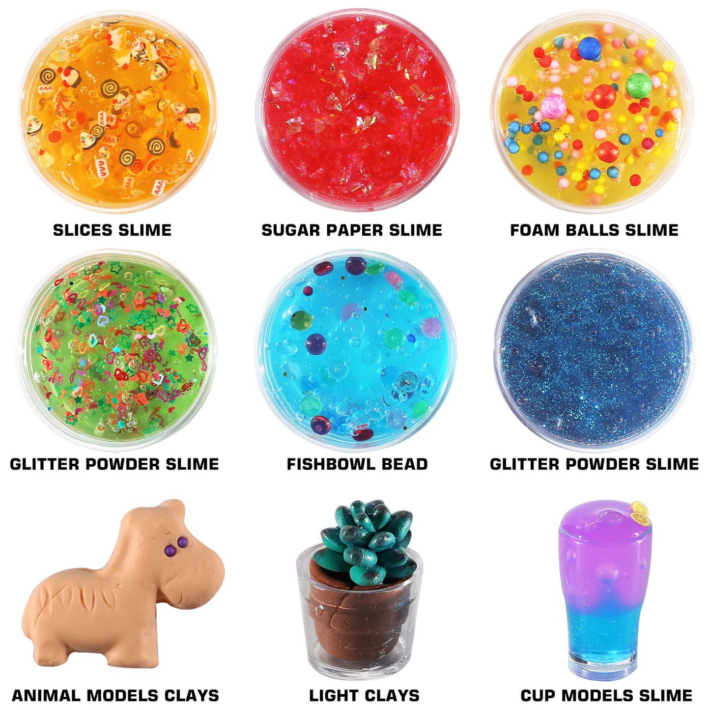 126 Pcs Diy Slime Making Kit For Girls Boys - Birthday Idea For Kids Age 5+. Ultimate Slime Supplies Include 28 Crystal Slime, 2 Glow In The Dark Powder, 48 Bottle Glitter Jar Etc.