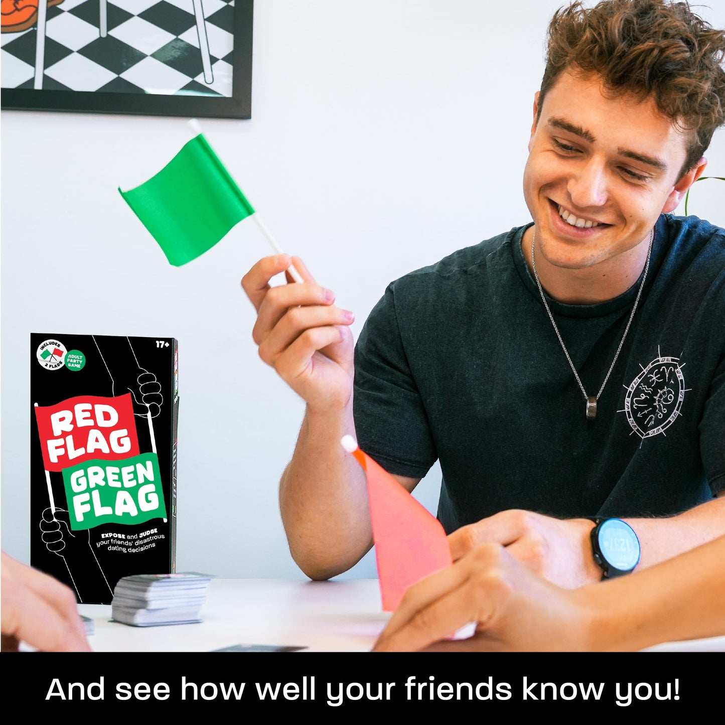 Lucky Egg Party Game - Fun Red Flag Green Flag - 230 Questions - Cardstock - Model LE21 - Black - Adult Game for Friends