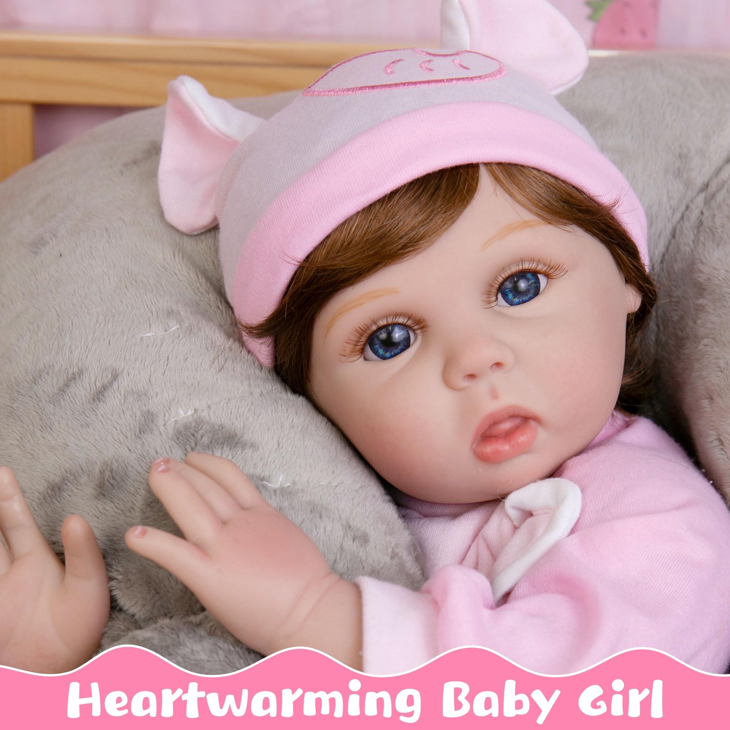 Ekokiz Reborn Baby Dolls, 22-Inch Realistic Newborn Baby Doll Soft Cloth Body Lifelike Baby Dolls Complete With Clothes And Toy