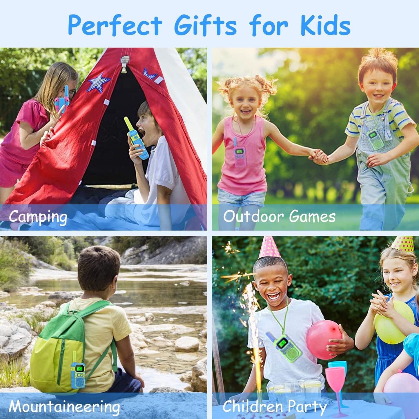 Kids Walkie Talkies for 3-12 Year Old Boys Girls,Children Walkie Talkies 3 KM Long Range & 22 Channels 2 Way Radios,Kids Outdoor