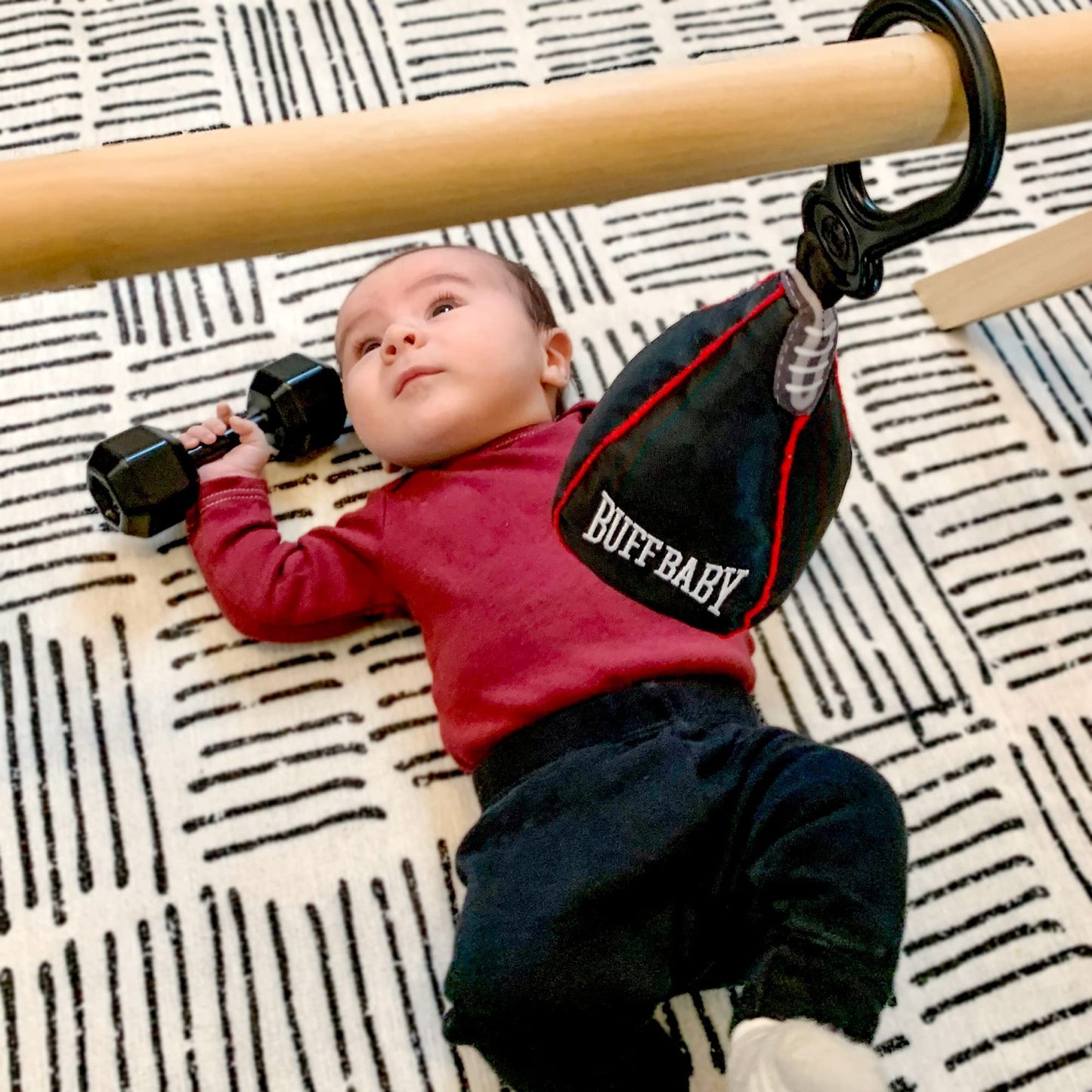 Genuine Fred Buff Baby Speed Bag Crinkle Toy, Hanging Toy For Play Gym And Stroller, Engaging And Sensory Rich Toy, Fun Gift For Fitness Enthusiast And New Parents, Unique Gift