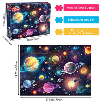 Huadada Jigsaw Puzzles For Adults 1000 Piece Jigsaw Puzzles For Adults Challenging Game With Letters On Back (Mysterious Universe)