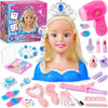 Svmk Hair Styling Doll Head Makeup For Girls Toys Kids Practice Pretend Play Beauty Set With Hairdryer Curling Iron Crown Brushe
