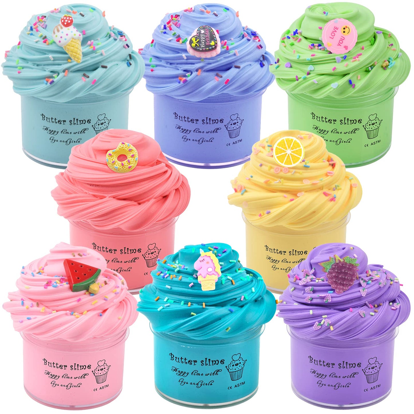 Scented Butter Slime Kit 8 Pack, Super Soft And Non Sticky Diy Slime Surprise Toy, Ideal Gift For Kids, Stress Relief Putty Toy For Girl And Boys