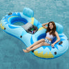 Jasonwell Inflatable River Tube Float - 2 Person Heavy Duty Pool Float, X-Large, Vinyl, Skyblue with Removable Cooler & 2 Cup Holders