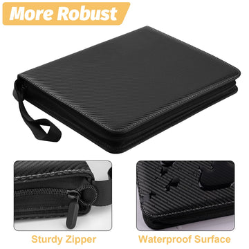 GERMUN Trading Card Binder 900 Pockets Card Binder 9-Poccket Sided Pocket Sports Card Binder enhanced Card Binders Compatible with MTG TCG Baseball Cards(Carbon Black)