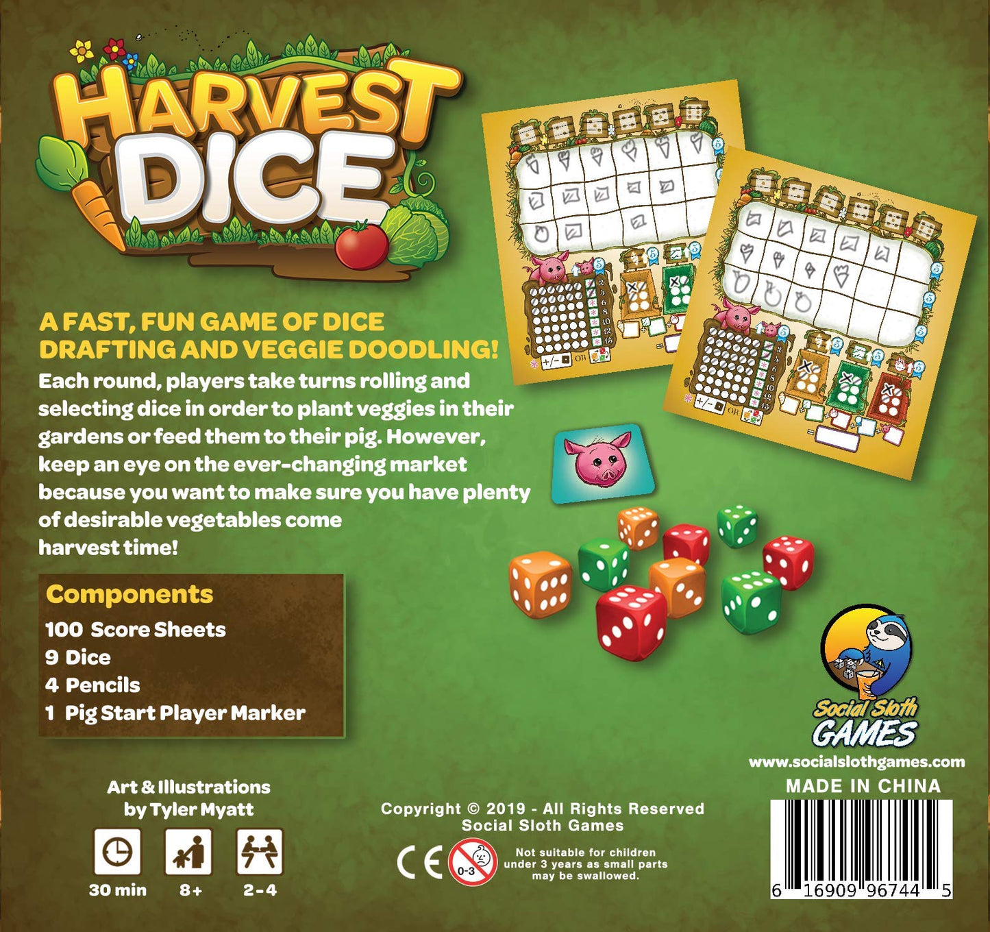 Grey Fox Games Harvest Dice Board Game, Roll And Write, 2-4 Players