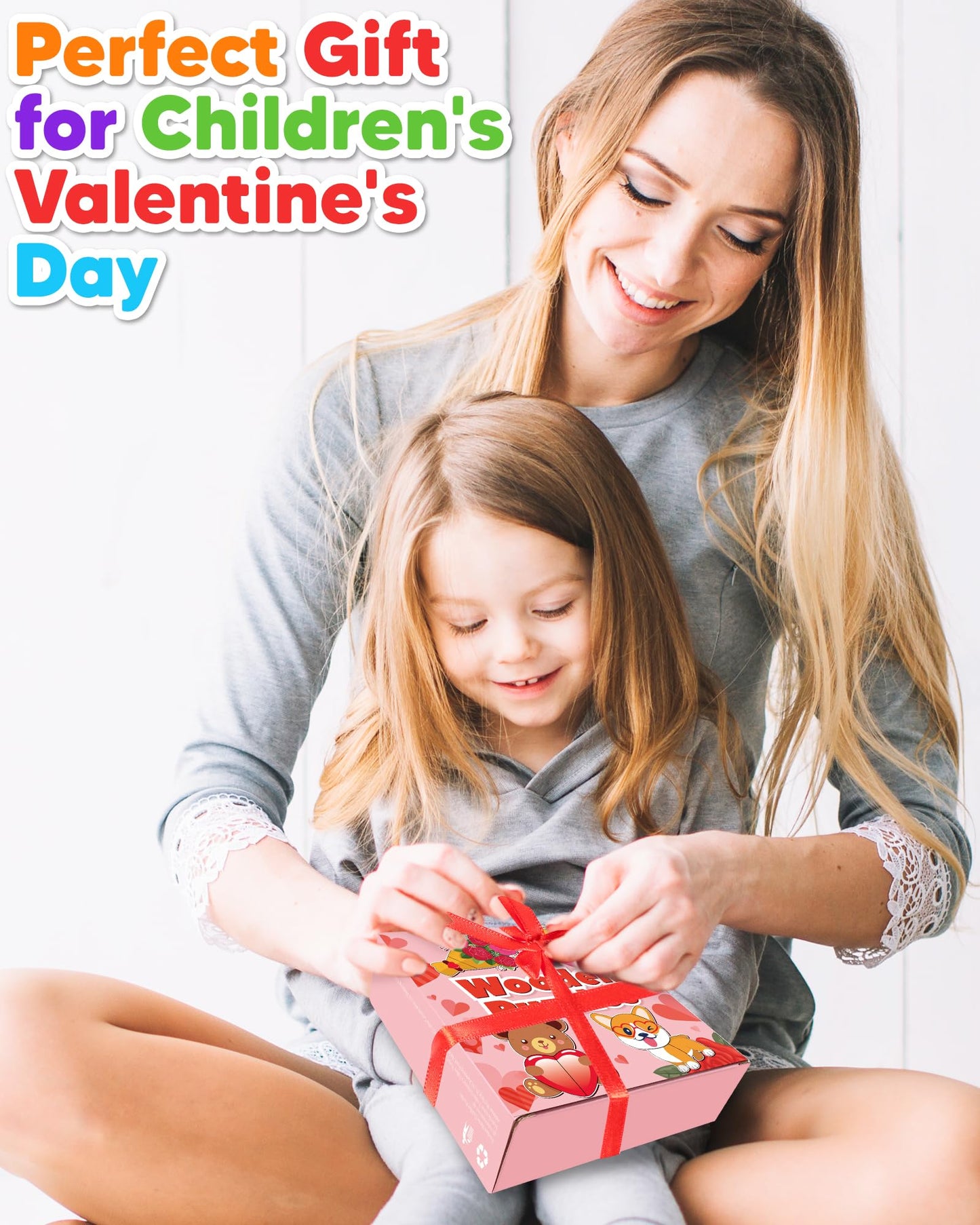 Benresive Valentines Day Wooden Toddler Puzzles Ages 1-3, Montessori Toys For 1 2 Year Old Boys Girls, 4 Pack Valentines Day Tod