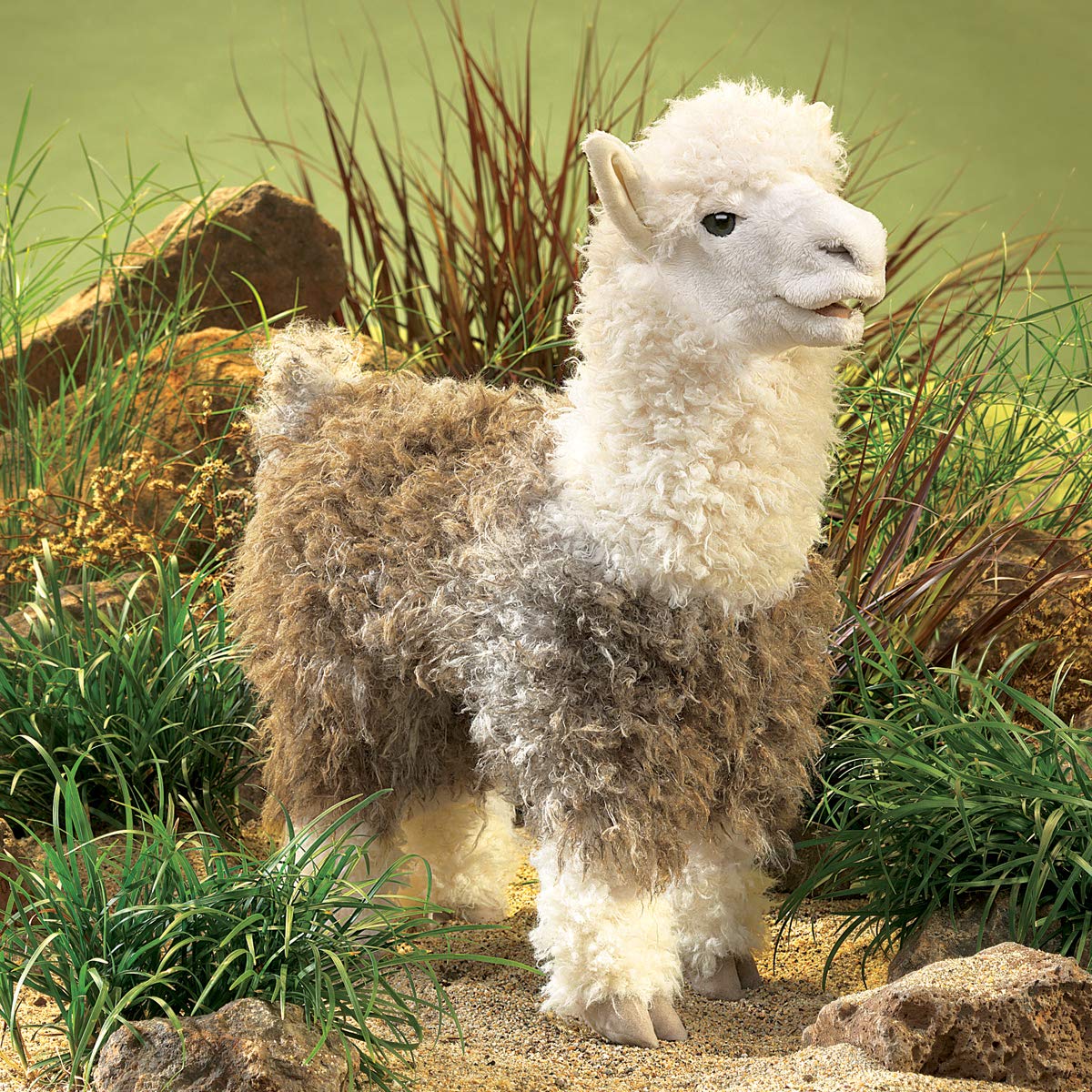 Folkmanis Alpaca Hand Puppet, White, 1 Ea