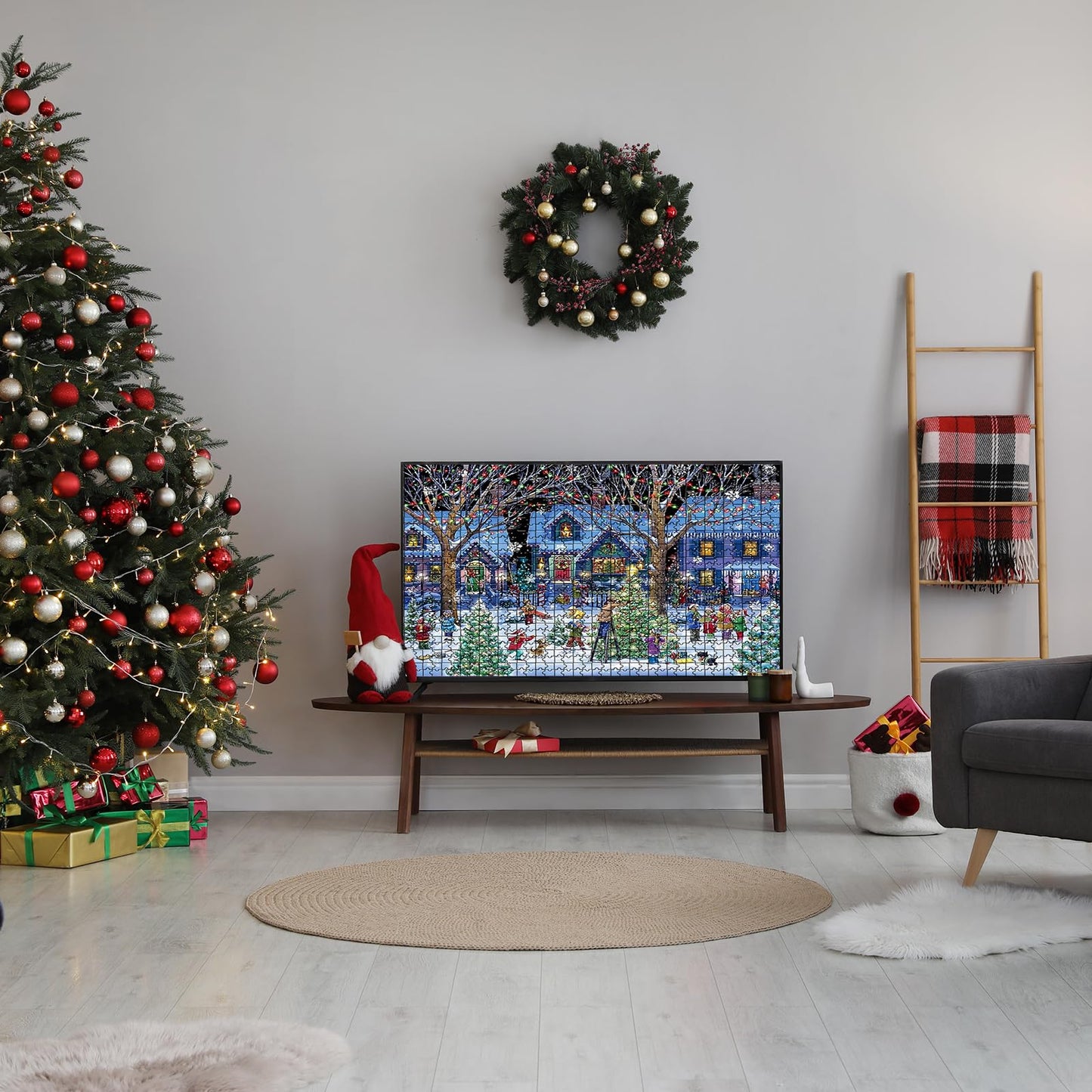 Christmas Jigsaw Puzzles For Adults 1000 Pieces, Snow Happy Holiday Puzzle Christmas Puzzle Gifts For Women Men Families, Perfec