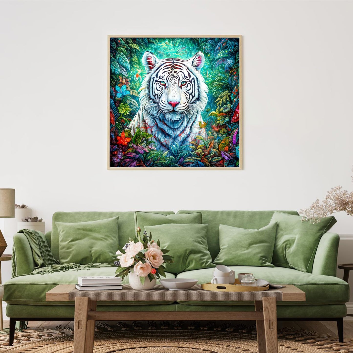 Tangmosaic Puzzle For Adults 1024 Pieces, Challenging Night Game With Tiger And Flowers, Impossible Jigsaw Interlock Perfectly N