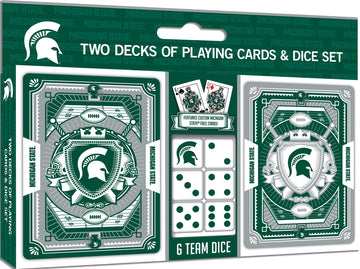 Masterpieces mature-themed Cards and Dice Set - NCAA Michigan State Spartans 2-Pack Licensed